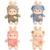 Cute Transforming Plush Toy Piggy Elephant Dinosaur Bunny Rabbit Doll Pillow Girls' Birthday Gift