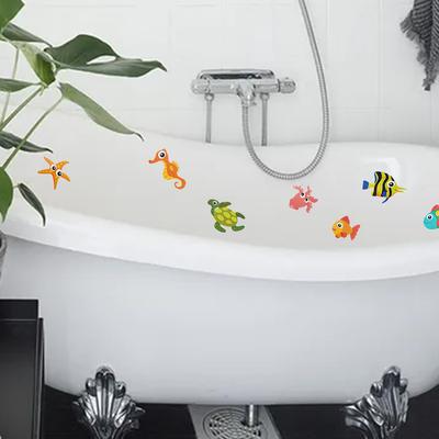 9 Pieces Bath Tub Stickers Anti Slip Waterproof For Bathroom Pools Home Decor Non-slip Colorful Sea Creature Durable Sticker