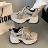 Platform Dad Shoes Women 2025 New Spring and Summer Versatile Feet Small Height Increase Breathable Mesh Fried Street Sports and Leisure Shoes