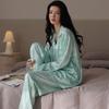 Pajamas Ladies Spring Autumn Summer Ice Silk Long Sleeve New Simulation Silk Mom Premium Homewear Set
