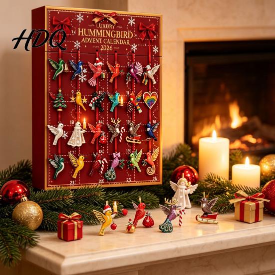 Theme Hanging Ornaments Christmas Advent Calendar 2026 24 Days Countdown with Acrylic Day Gift Box Ornaments Collectible Gifts for Holiday