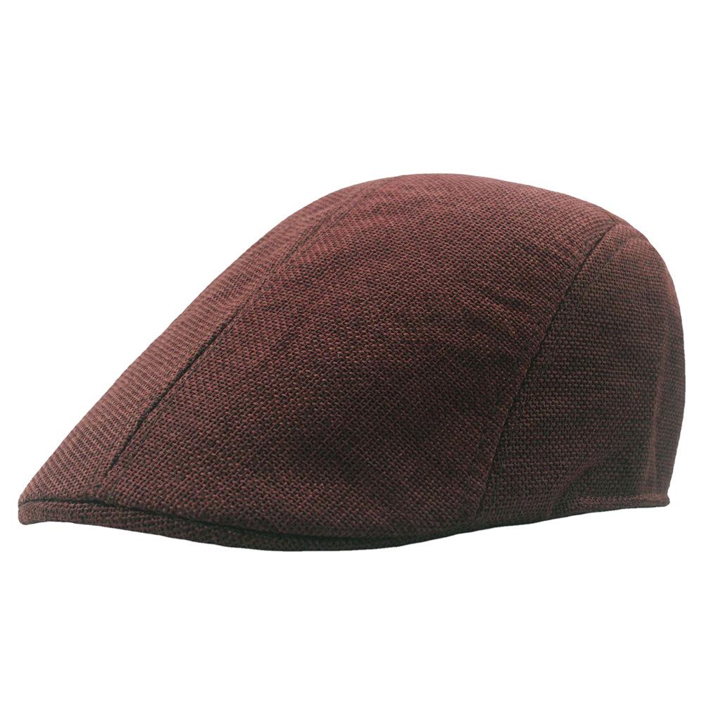Men's Spring-Summer Cotton Linen Newsboy Beret: Breathable Duckbill Design