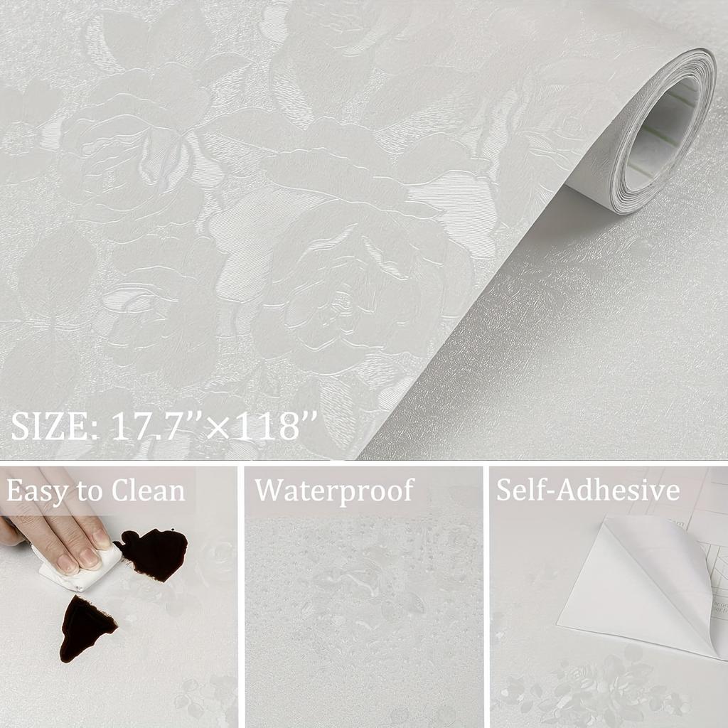 Tapet 3D Floral Embosat Autoadeziv pentru Pereții Dormitorului Hârtie de Contact cu Flori Tapet Decor Acasă