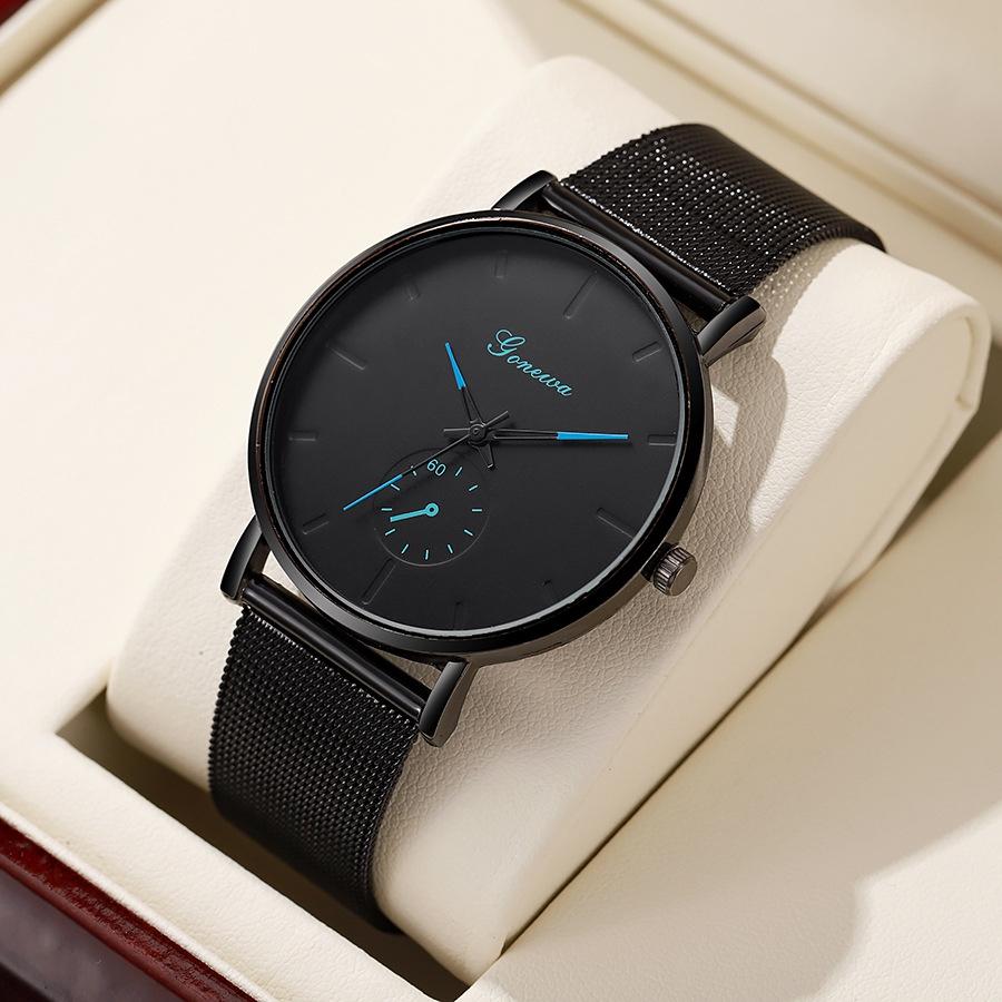 Wristwatch With Mens Quartz Movement Slim Profile 8mm Thickness 405mm Dial Diameter