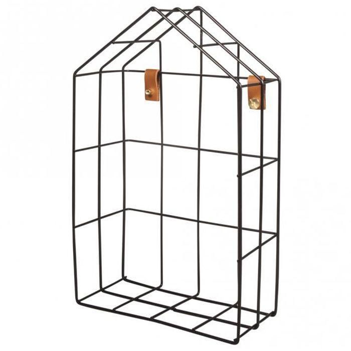 Wire Shelf House 16 X 7 X 25 Cm - Black
