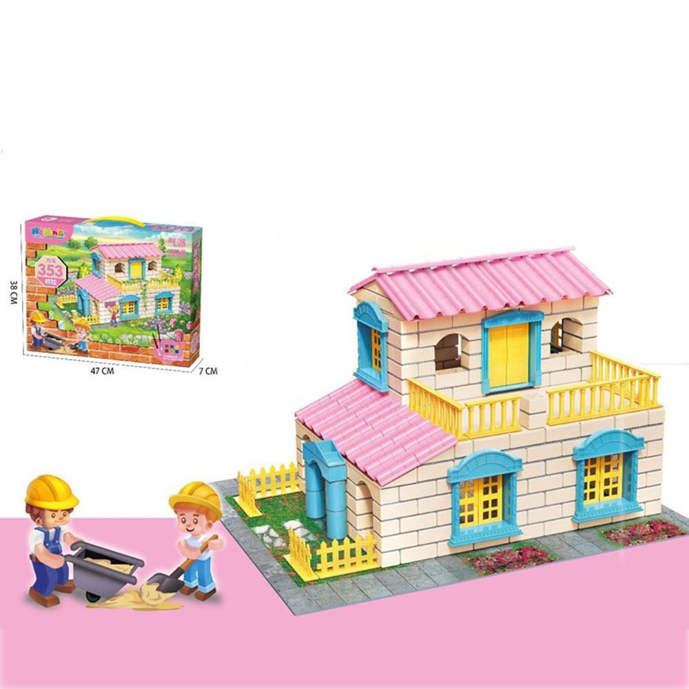 Multicolor Simulation Brick Houses Kit Plastic Assemble Toy Educational Toy