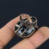 Black Rutile Gemstone Copper Wire Wrapped Handmade Jewelry Ring Gift For Her All Size