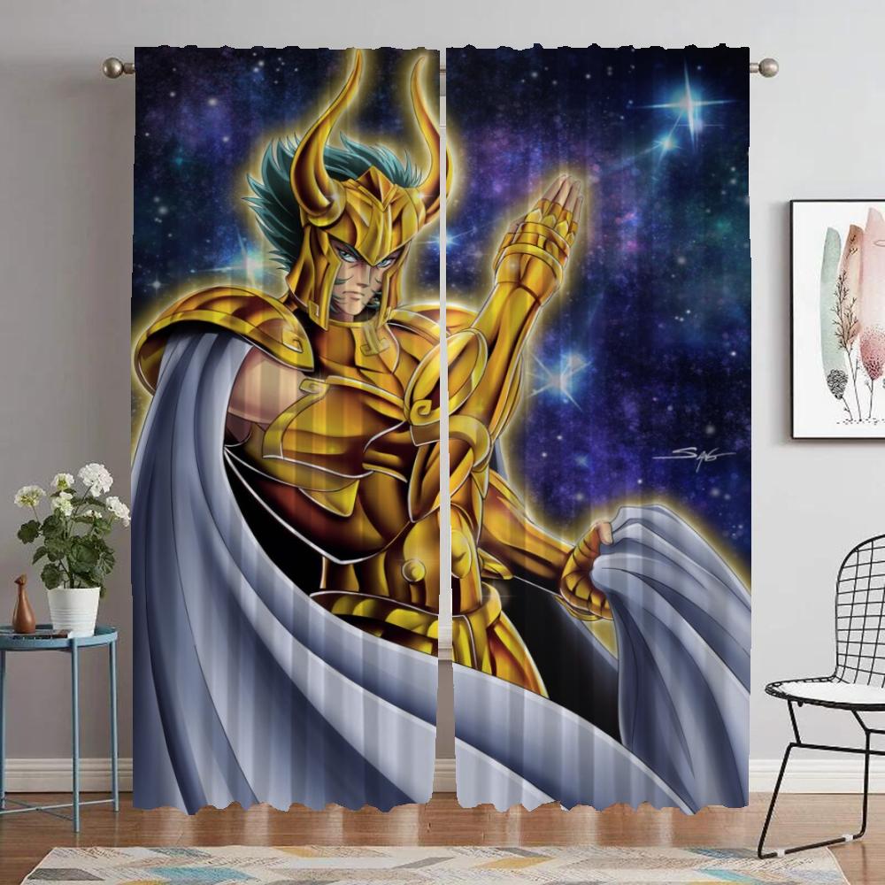 

Шторы Saint Seiya для гостиной, занавеска из тюля для спальни, перегородка, шторы для домашнего интерьера, 2 штуки, шторы, кухонные шторы, блэкаут W50xH70cmx2pcs-CL
