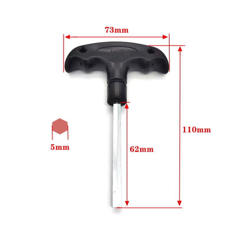 Short-handled T-Handle Hex Wrench Tool Holder - CNC Lathe Single Hexagonal Plastic Handle Wrench