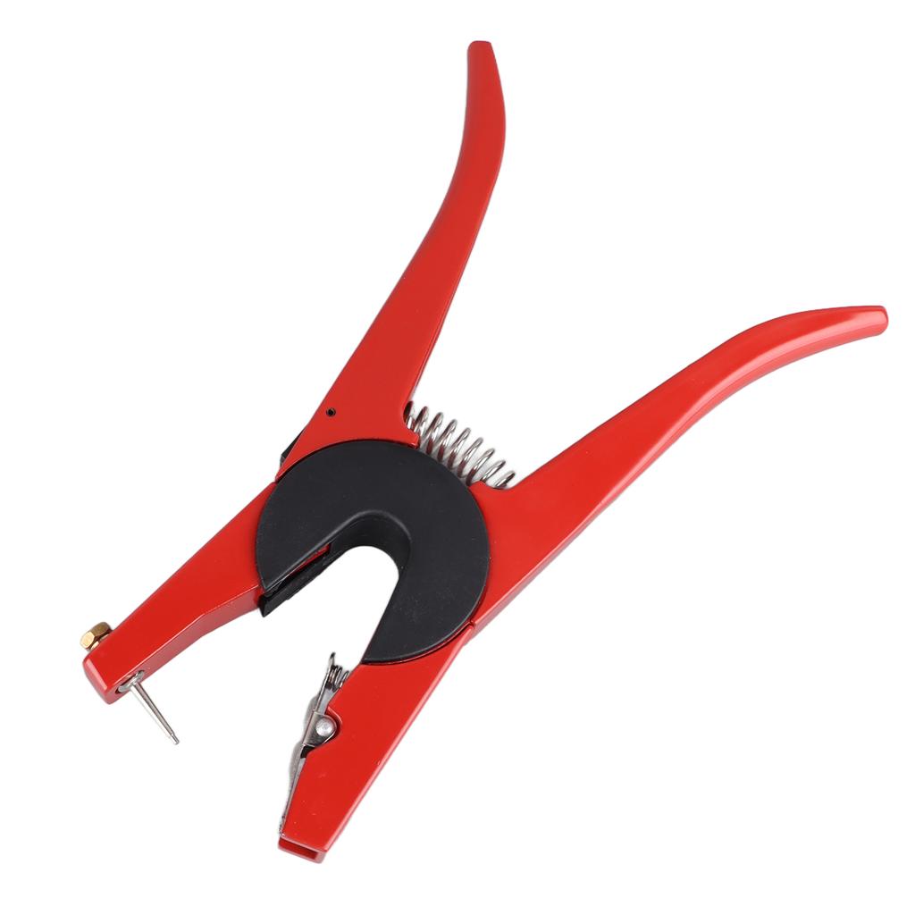 Applicateur d'étiquettes d'oreille Pince universelle en acier allié Antirouille Sûr pour vaches porcs moutons animaux Rouge