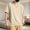 Men Cotton Blend T-Shirt Casual Solid Color Crew Neck Summer Tee Breathable Loose Fit Stylish Tee Shirt for Daily Wear Beach Street