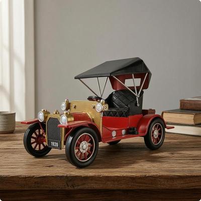 Metal Car Model Compact Vintage Retro Ornament for Collectors, Office Desk, Study