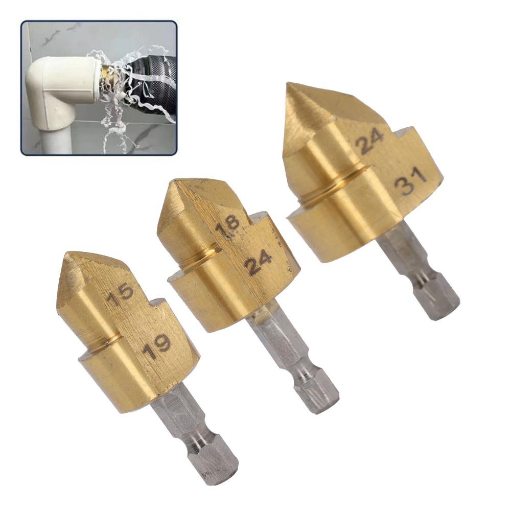 3pcs Hexagon Shank Water Pipe Expansion Drill 1/4 Inch Hex Shank Stepped Drill Bit  PPR Water Pipe