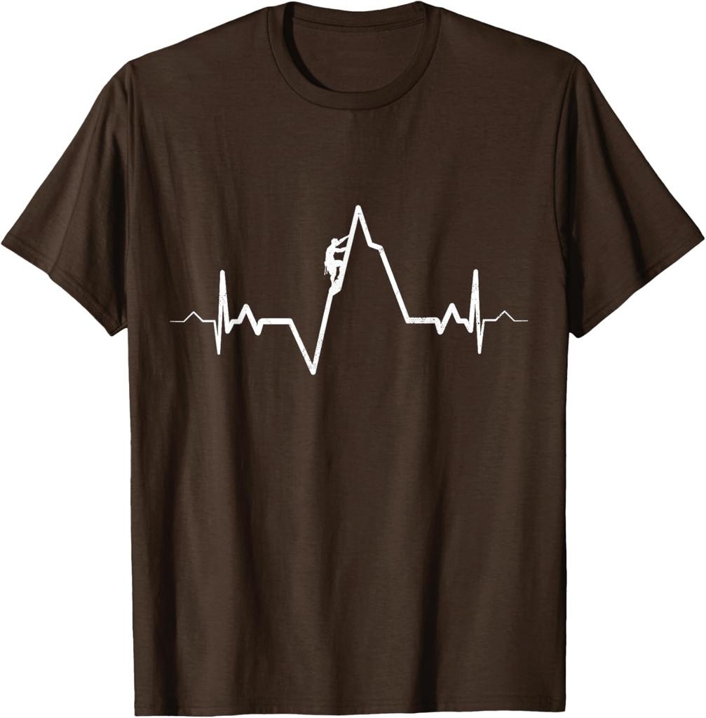 Climbing T-Shirt Heartbeat Rock Mountain Bouldering Gift T-Shirt