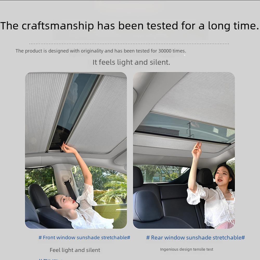 Tesla Model 3/Y Magnetic Retractable Roof Sunshade Sunscreen
