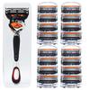 Five-Layer Men's Manual Razor with Rotating Head, Washable & Portable, Includes Storage Case
