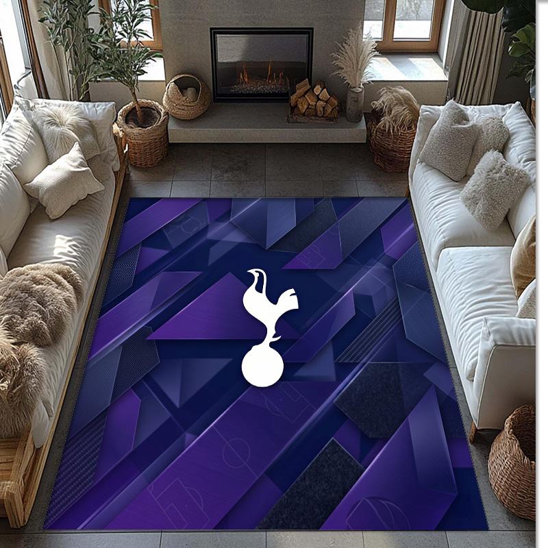 Tappeto in Flanella Stampato Tottenham Hotspur Antiscivolo Morbido Poliestere Tappeto per Pavimento Tappetino Decorativo per Interni per Camera da Letto Soggiorno Divano