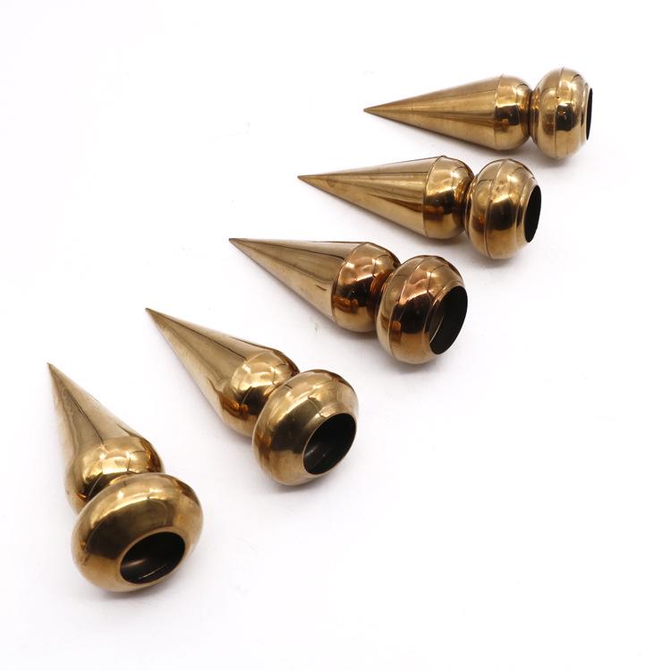 

Конусное острие из нержавеющей стали, декоративный аксессуар для ворот и ограды, цвет титановое золото