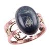 Natural Green Pietersite Gemstone 925 Sterling Silver Two Tone Ring S.10.5 n0C89