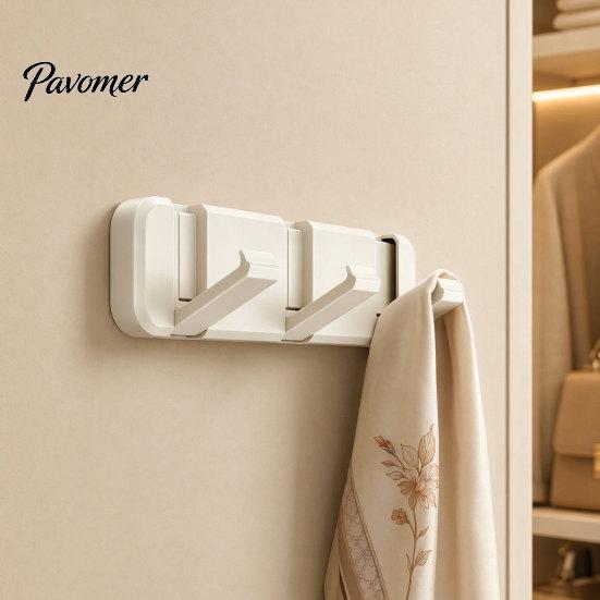 Door Back Storage Hooks Over The Hanger Hooks, Foldable No Drilling Adhesive Coat Rack, Dorm Room Space Saving Organizer, for Coats Bags Towels