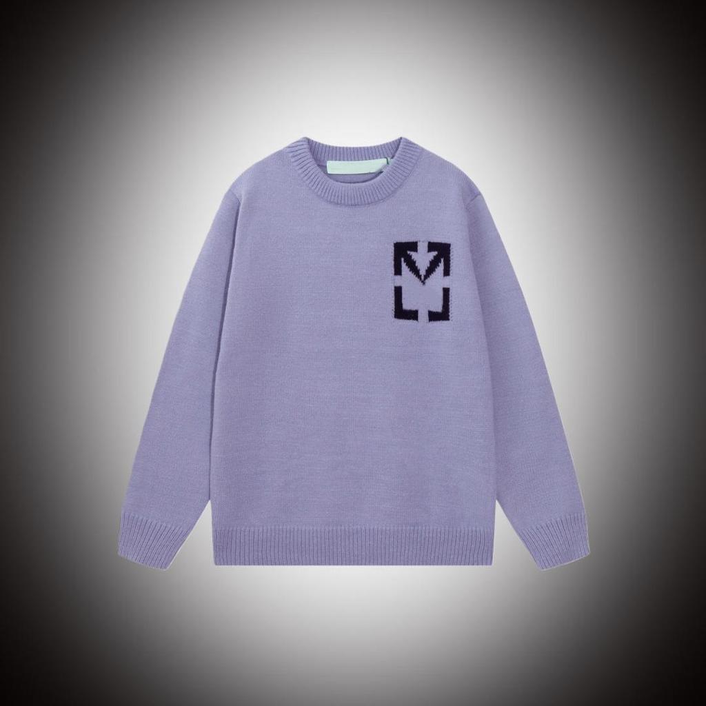 Off-White Arrow Jacquard Unisex Rundhalsad Tröja – Höst Vinter Vardagsmode.