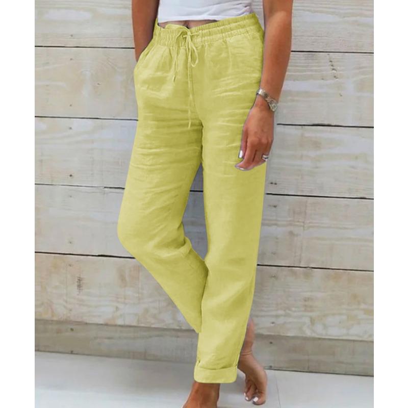 IHUASU Damenmode, lässig, einfarbig, bedruckt, Hosen und Caprihosen