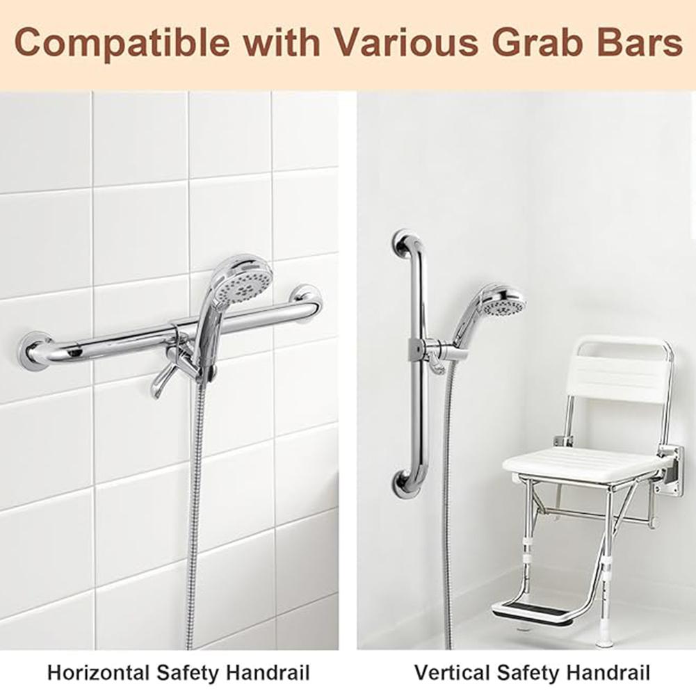 For Shower Rail No-drill Mount 360 Shower Holder Bathroom Safety Length 138 Mm Shower Holder For Seniors Shower Head Holder