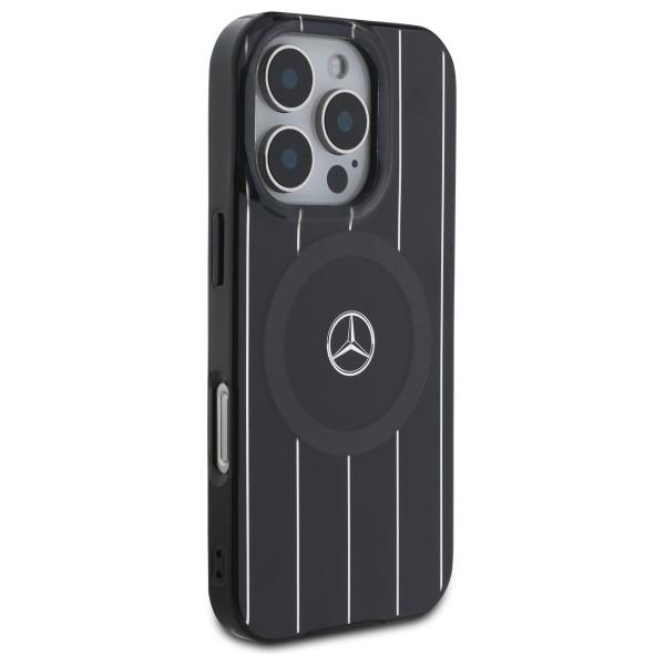 Mercedes Mehmp16L23Hrsk Iphone 16 Pro 6.3 Czarny/Black Hardcase Mb Double Layer Crossed Lines Magsafe