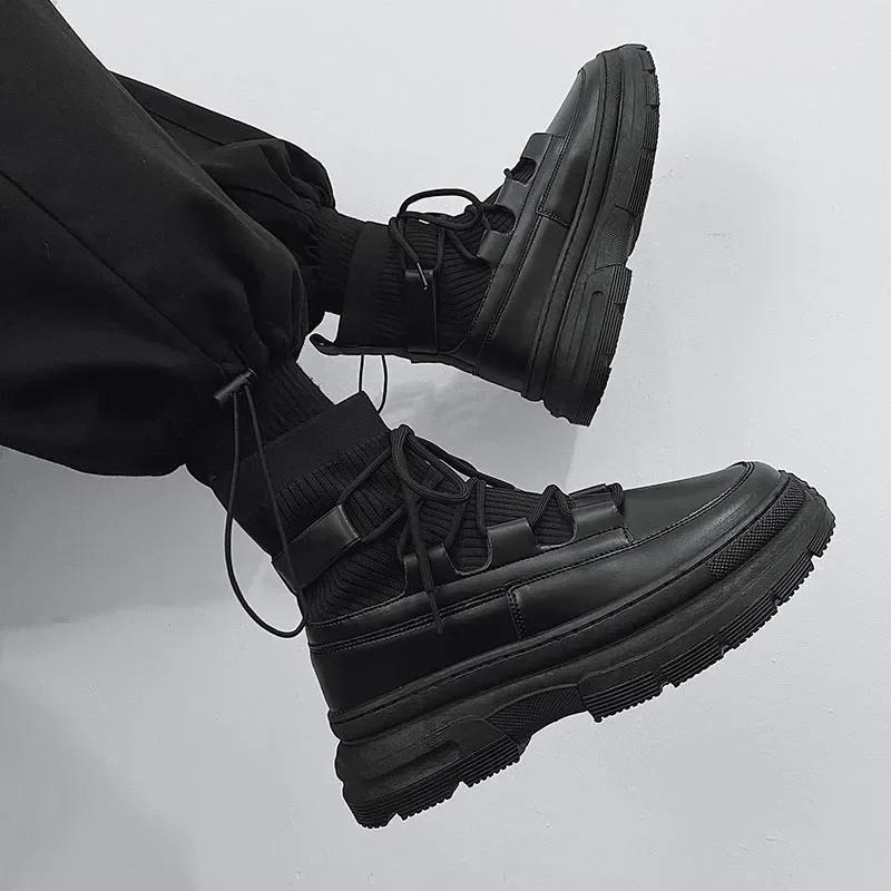 Fashion Mens Boots 2025 New Platform Boots Men Shoes Men's Casual Boots Botas Masculinas