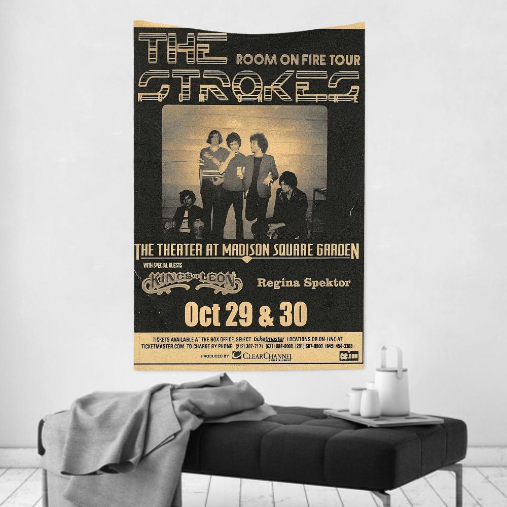 

Гобелен Rock Band Декор комнаты Ткань для стен SStrokes Вечеринка Подвесной фон Декор комнаты Детская комната 74x94cm(29x37in)