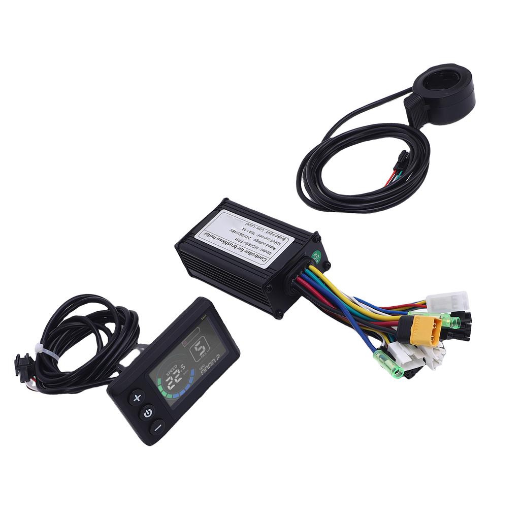 LCD Instrument and Controller Kit 36V 48V 15A 3 Mode Controller with LCD Display 130X Throttle Grip 