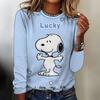 Fashion Women's T shirt  Snoopy printed Daily Sweatshirt Casual Long Sleeve Crew Neck Spring Fall sportswear
