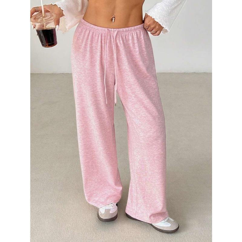 Nowe Jesienno-Zimowe Lekkie Spodnie Sportowe Otwarte Damskie Proste Fitness Casual z Kieszeniami