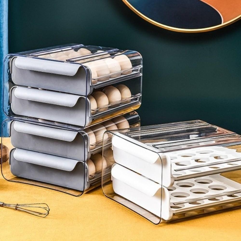 Transparent Egg Storage Box Plastic Kitchen Organizer Rack Sealed Kitchen Egg Box  Kitchen Storage