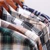 10XL 11XL 100% cotton Autumn Winter Fat men's shirt Long sleeve high quality wool fashion plaid casual non-ironing