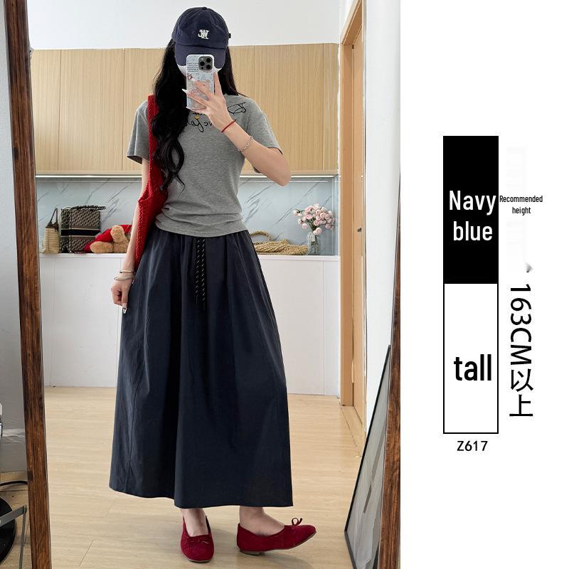 Women's Plus Size Quick-Dry Floral A-Line Midi Skirt - Trendy Summer Workwear 2026 Collection (Pumpkin)