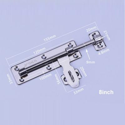 4 6 8 " Hardware Door Lock Rust-Resistant High Security Cupboard Latch Anti-theft Stainless Steel Window Deadbolt Drawer