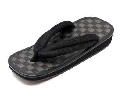 Setta kariert schwarz Mesh Gummi hergestellt in 8 3 cm [Shiki] Herrensandalen, Tatami, Zehentrenner, Sohle, Japan, 32-stk-1, schwarz, cm, Minuten, 25.0~26.0