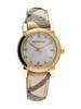 Burberry Relógio Feminino City Diamonds com Mostrador de Madrepérola e Pulseira de Couro Marrom BU9226