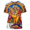 Hindu God Men's T-shirt, Religious Belief 3D Printed Aslan Vishnu Devotee Cosplay T-shirt, Hip-hop Outdoor Sports Top