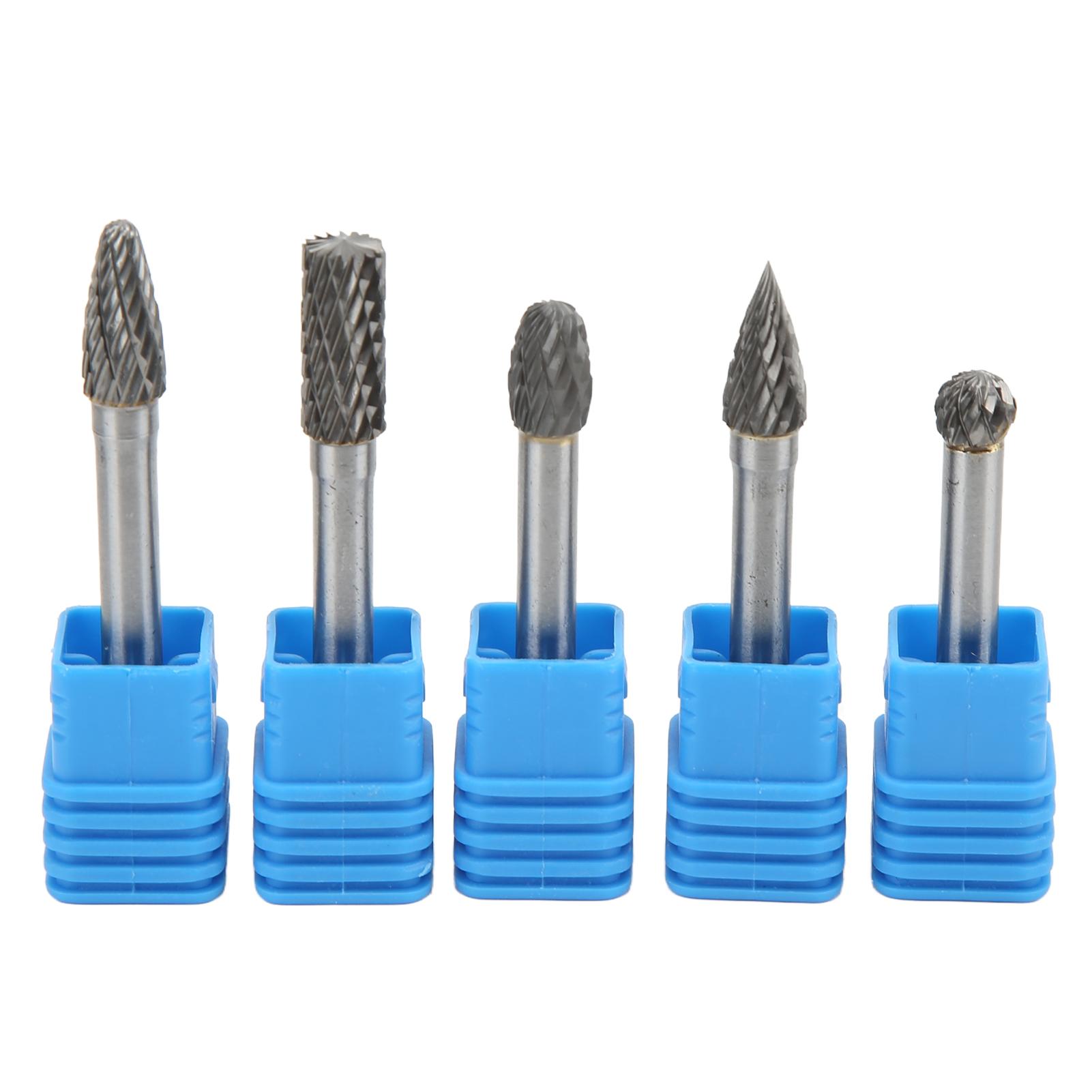 

5 шт./Набор Роторные борфрезы из карбида вольфрама 6x8 мм Двойная насечка для полировки Шлифовки Гравировки Сверления Карбидные режущие борфрезы