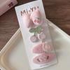 4pcs/set Pink Hairpins Sweet Fabric Bow Children's Hair Clips Hairgrips Girls Bangs Side BB Clip Kids Headwear Hair Accessories