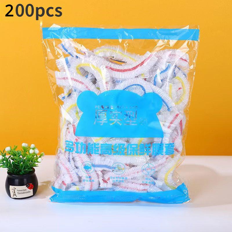 100/200 pezzi Accessorio da Cucina Pellicola Trasparente Colorata Coperchio Usa e Getta per Alimenti Sacchetti di Plastica Grado Alimentare per Conservare Freschezza Frutta Casa