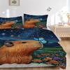3pcs Capybara, Butterfly Duvet Cover Set - Machine Washable, Includes 1 Cover and 2 Pillowcases, No Core Included yy251013131