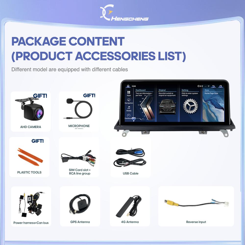 10.25Inch For BMW X5 E70 F15 X6 E71 F16 2007-2014 GPS Navigation Car Multimedia Video Player Radio CarPlay 4G 360Camera CIC& CCC