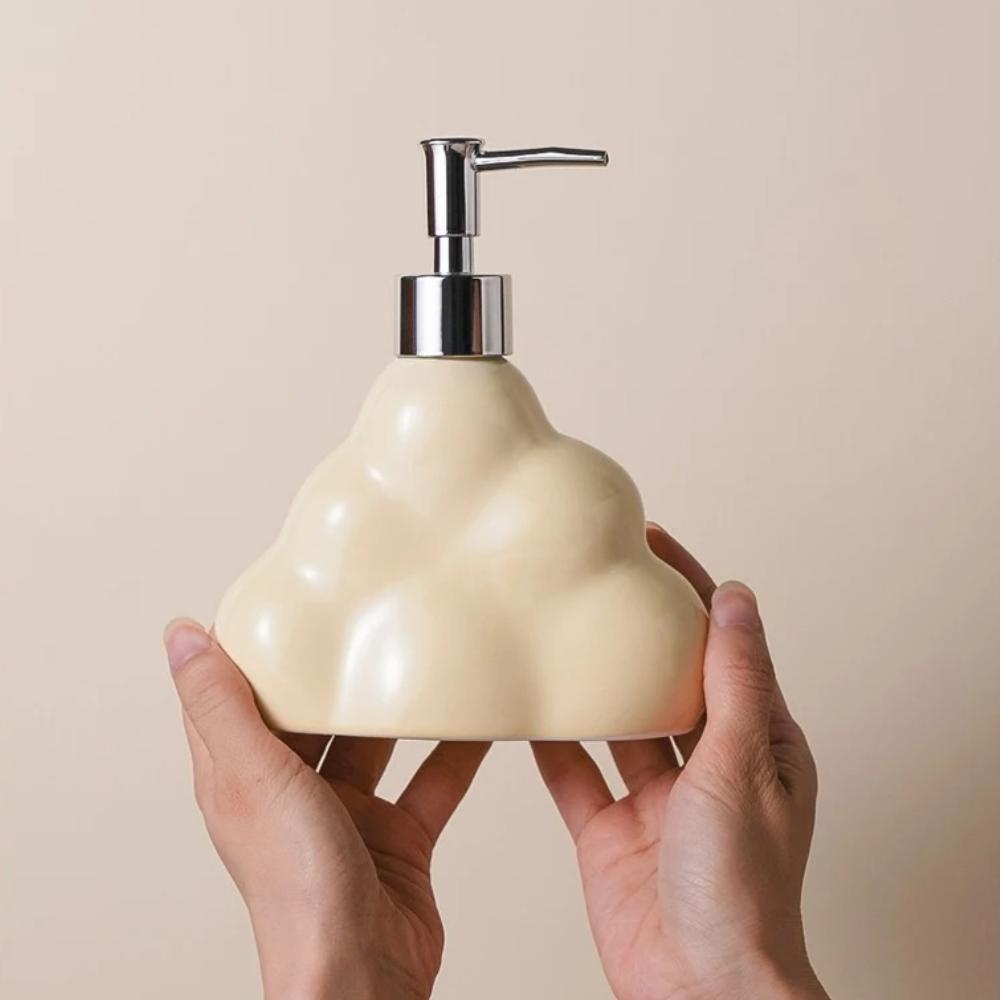 Cloud Shape Ceramic Liquid Soap Dispenser Pressing Bottle Bathroom Shampoo Shower Gel Dispensing Bottle BathroomAccessories Gift
