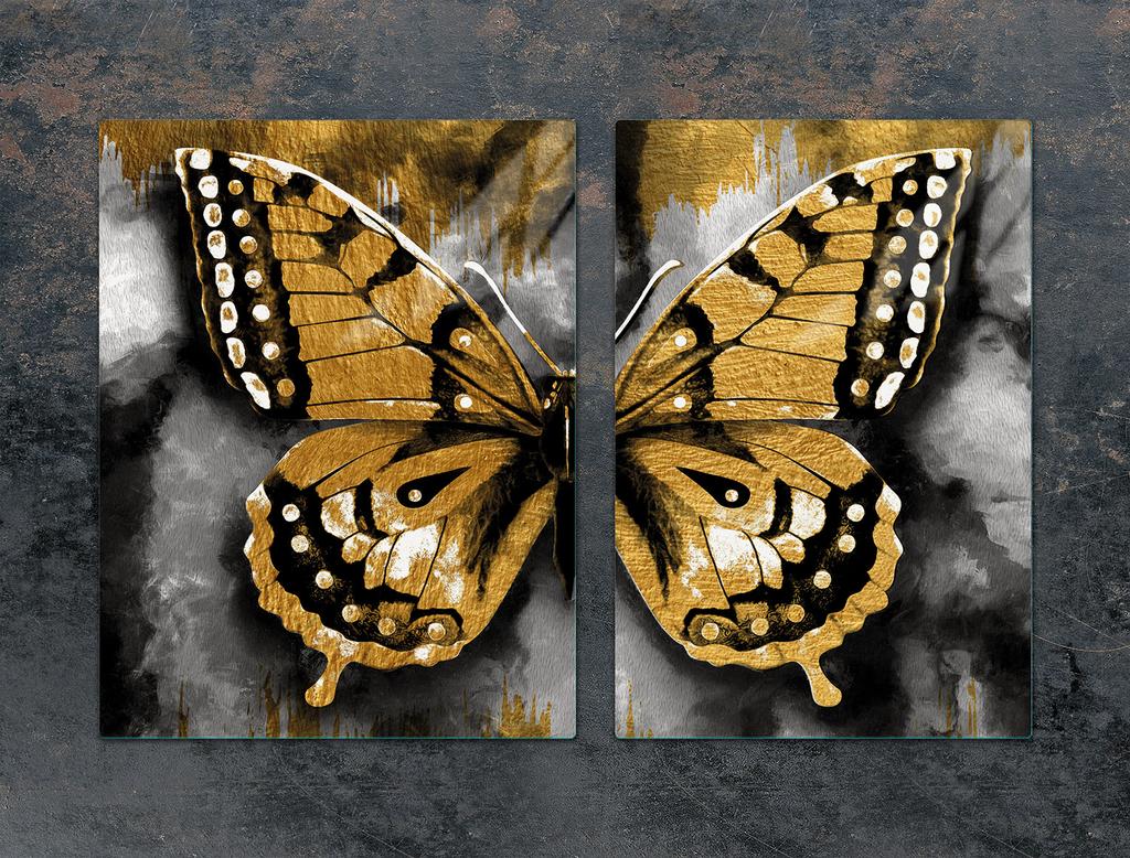 GLAS-KOCHFELD-SCHUTZPLATTE 75x52 SCHMETTERLING