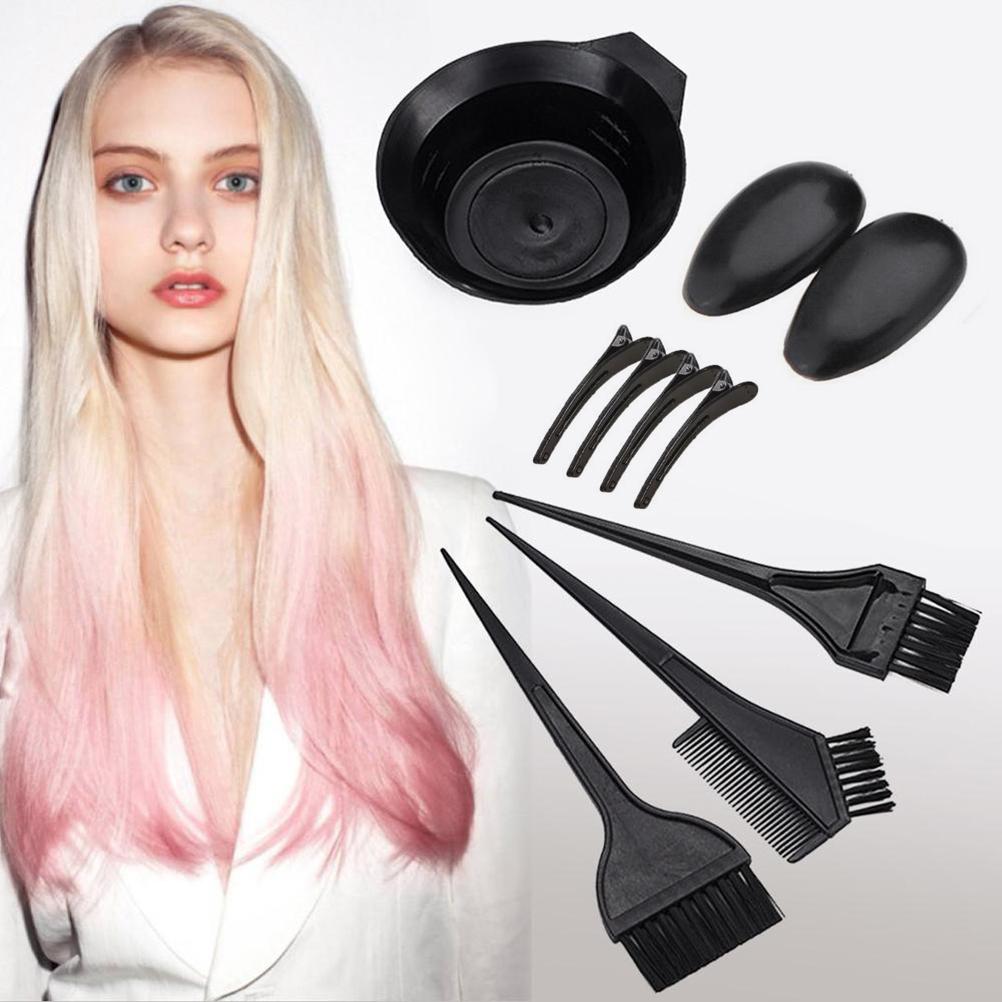 9Pcs Hair Dye Coloring Kit Hair Tinting Bowl Dye Brush Ear Cover Gloves Hair Coloring Cape For