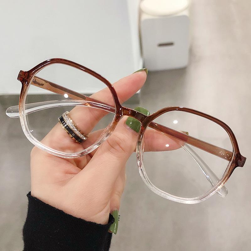 Blue-light-proof Glasses Female European and American Fashion Polygon Glasses Frame Student Tide Myopia Finished Glasses
