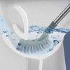 Wall-Mounted Long-Handle Soft Bristle Toilet Brush for Effective Cleaning